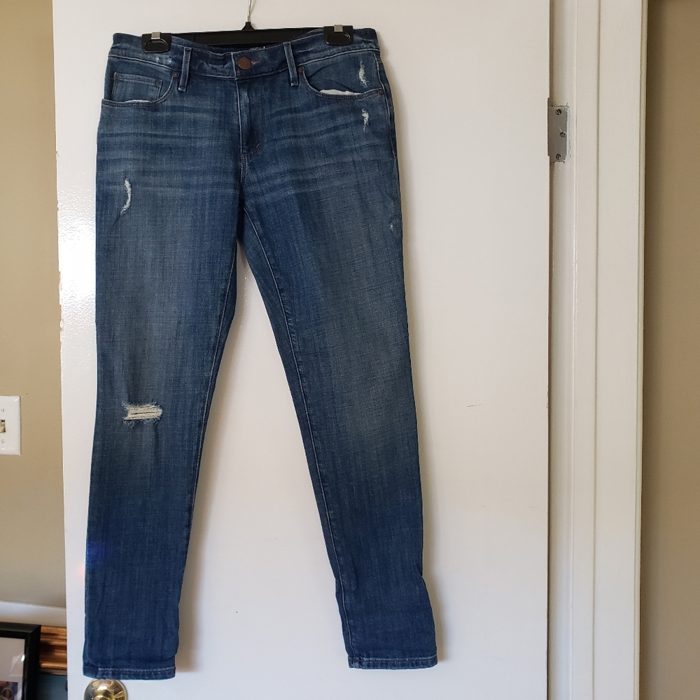 Loft 27/4 Distressed Relaxed Skinny Blue Denim Jean
